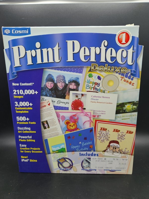 Print Perfect Deluxe Cosmi NOS Fonts ClipArt Templates Vintage