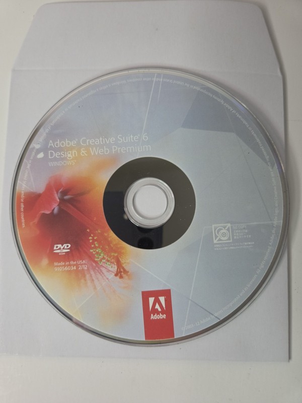 *No Key Adobe CS6 Design & Web Premium for Windows Disc Only