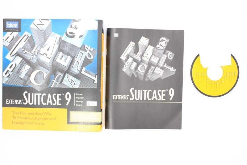 Extensis Suitcase 9 Font Manager CD-Rom Suit V9 Mac Disc RETAIL BOX Vintage