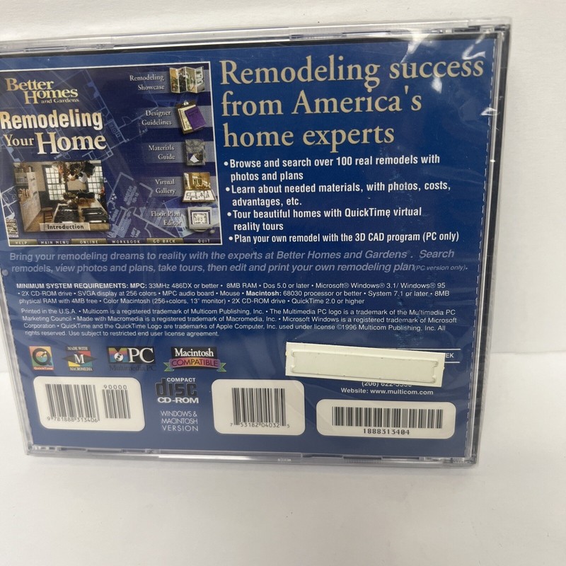 BETTER HOMES AND GARDENS CD-ROM MAC REMODELING YOUR HOME BRAND NEW SEALED gallery