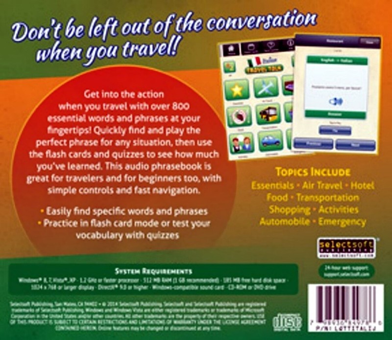 Italian Travel Talk Language Tutorial PC Software Sealed New gallery