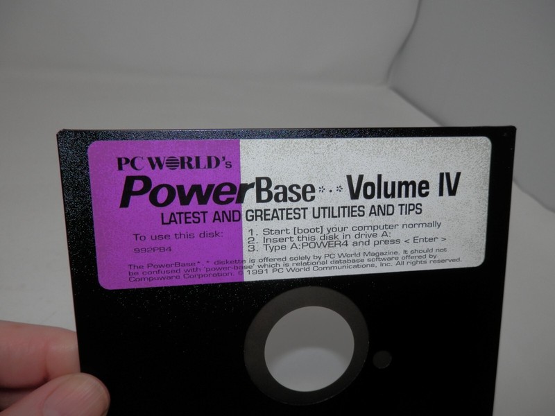 PC World’s PowerBase Volume IV • 5.25 Floppy Disk 1991 Utilities & Tips Vintage gallery