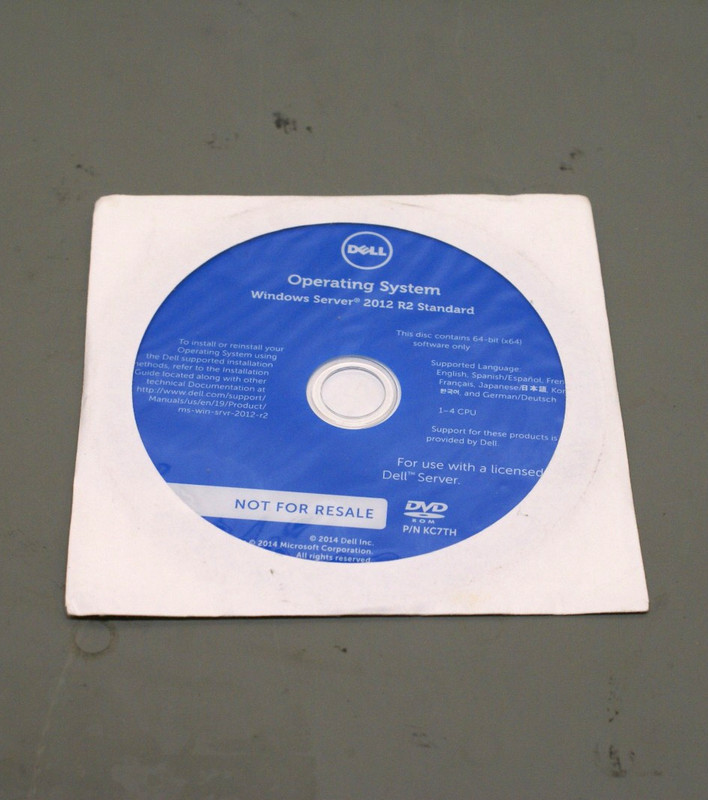 Dell / Microsoft Windows Server 2012 R2 Datacenter DVD Install Media 1P