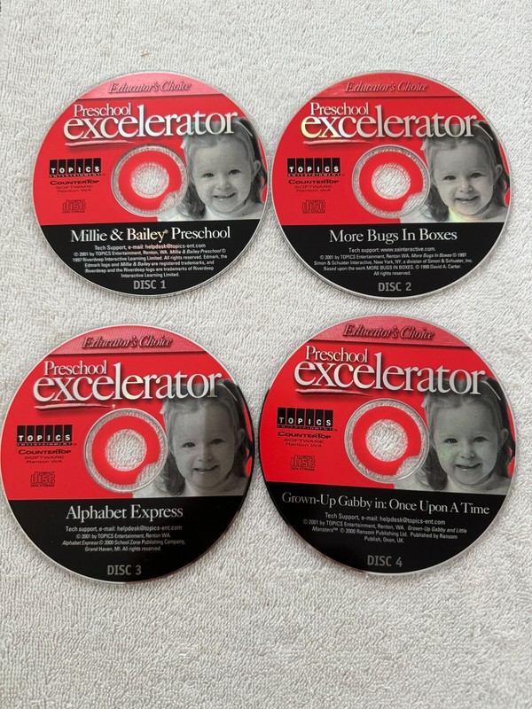 Educator’s Choice Preschool Excelerator – Four Disk Set!!!