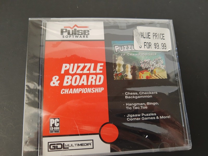 Pulse Software Puzzle & Board Championship 100+ games NEW Chess, Backgammon etc.