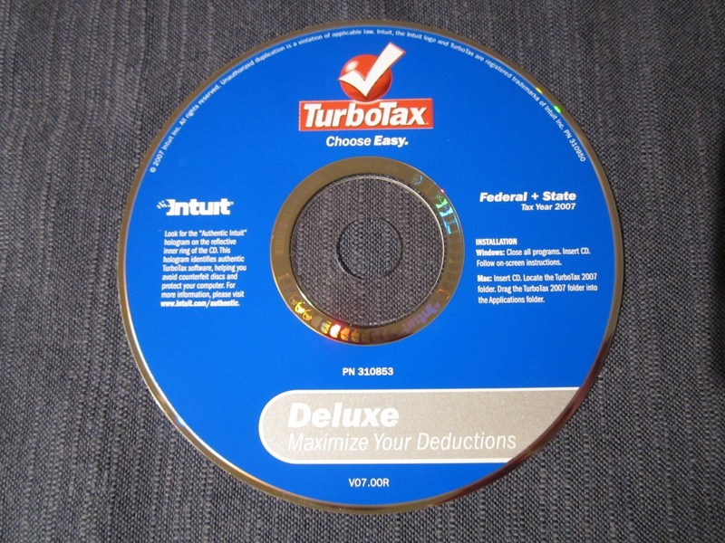 Turbotax 2007 Deluxe Federal State Tax Software Windows Mac