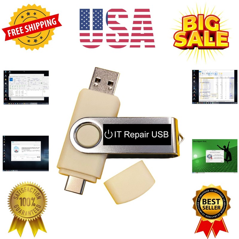 Computer IT Repair Bootable USB Flash Drive – Antivirus, Data Recovery & Pass…