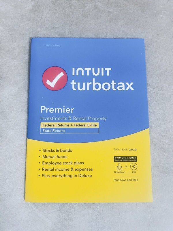 Intuit TurboTax Premier 2023 Edition Fed + State for Windows & Mac CD SEALED