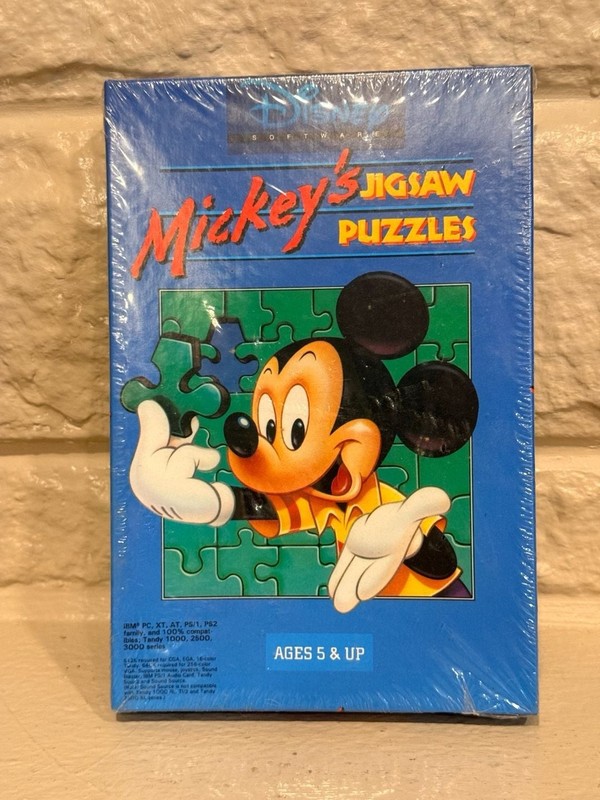 SEALED Vintage Mickey’s jigsaw puzzles ibm pc 3.5 5.25 computer game