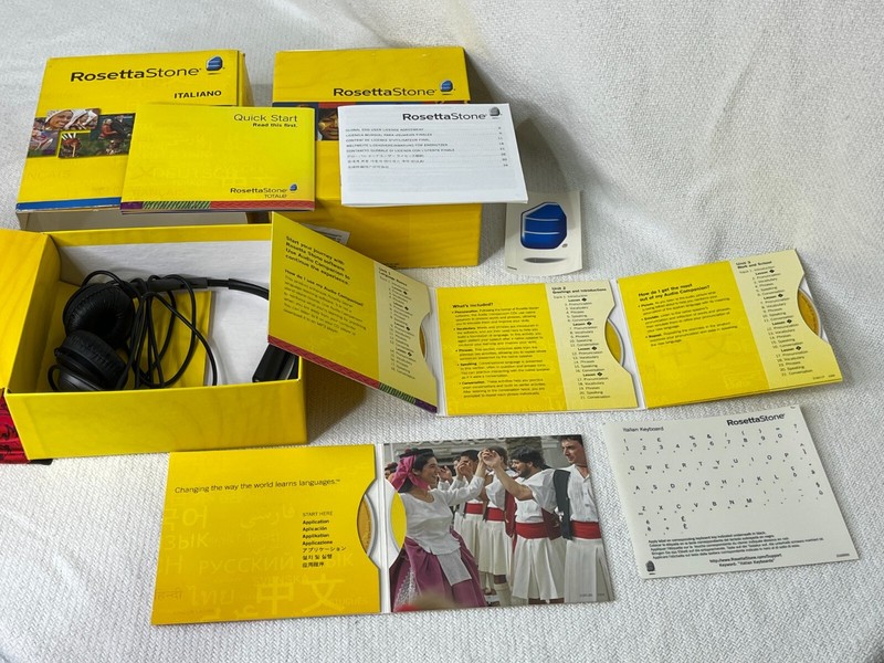 Rosetta Stone Italiano Level 1 Unit 1 to 4 Learn Italiano + headset