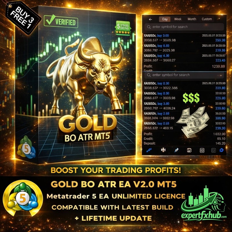 v2.0 Gold BO ATR EA Metatrader MT5 MQL5 Forex Robot prop firm