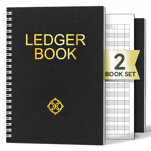 Ledger Book – 2 Pack Accounting Ledger Books for Small (2 Pack) - Black gallery