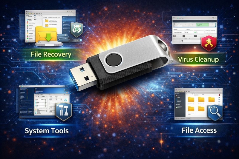 Bootable Linux USB 3-in-1 PC Repair Recovery Tool Cinnamon MATE Xfce Live OS Kit gallery