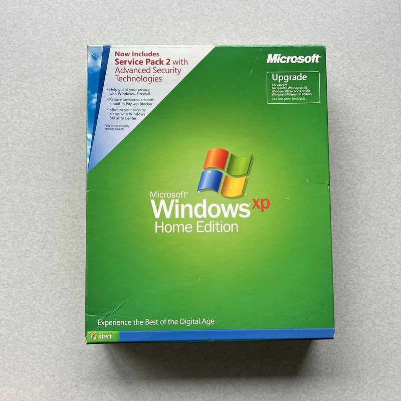 Vintage Microsoft Windows XP Home Edition Upgrade CD SP2 Ver 2002 X10-99521