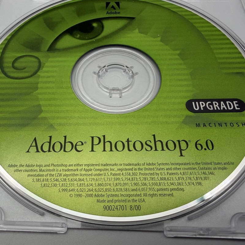 Vintage 2000 Adobe Photoshop 6.0 Macintosh UPGRADE CD-ROM Software Disc Mac gallery