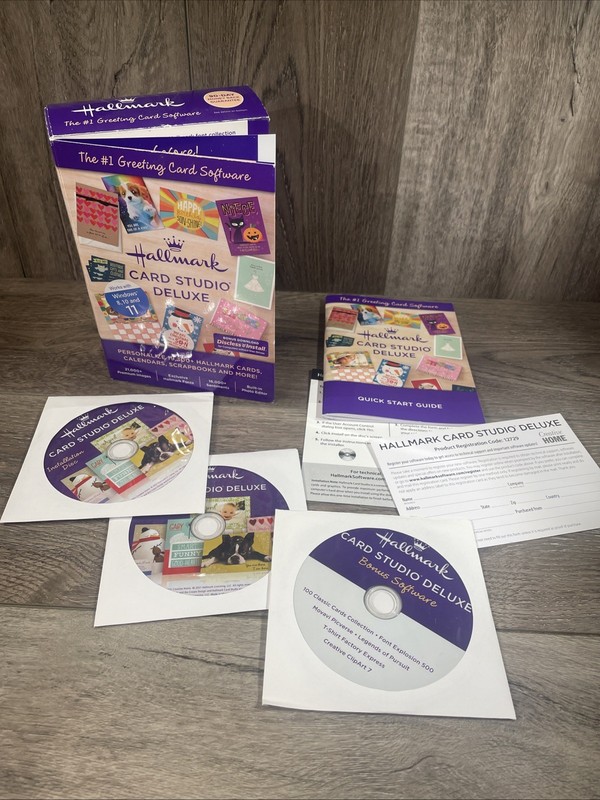 Hallmark Card Studio Deluxe Software Create Custom Cards Kit – Software & Guide