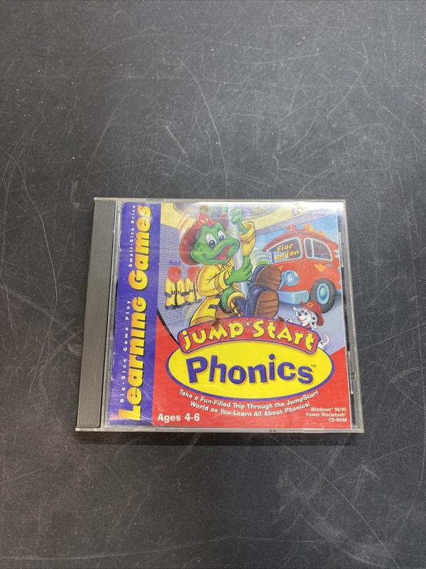 Jump Start Phonics CD-ROM Ages 4-6 PC/Mac 1999 Educational Games Homeschool Kids
