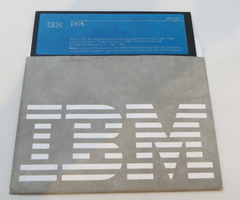 5.25″ Floppy Disk IBM DOS Version 3.21 68×2200 1986 Microsoft Computer Disc
