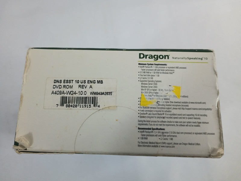 Dragon Naturally Speaking 10 Standard Speech Recognition Software (PC) SEALED gallery