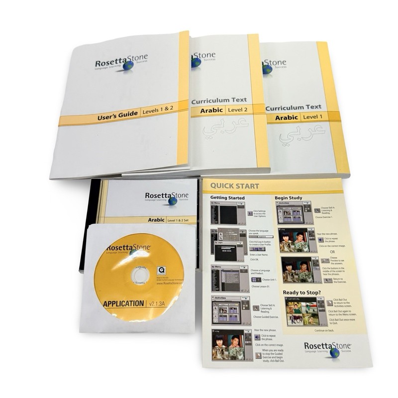 Rosetta Stone Arabic Level 1 & 2 Language Learning Set Complete Open Box gallery