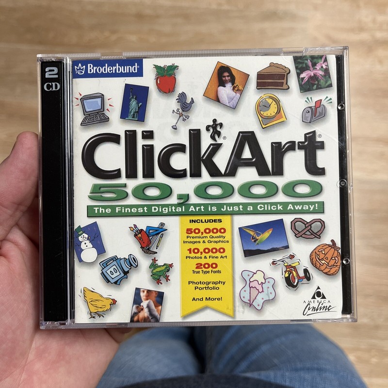 Broderbund ClickArt 50,000 Digital Clip Art Graphic Images Photos CD 2 Disks