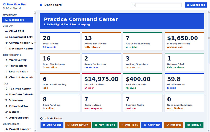Bookkeeping & Tax Business Management Software Bookkeeper Tax Preparer Win/MAC gallery