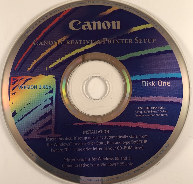 Canon Creative 3 & Printer Setup Windows 95, 98, 3.1 gallery