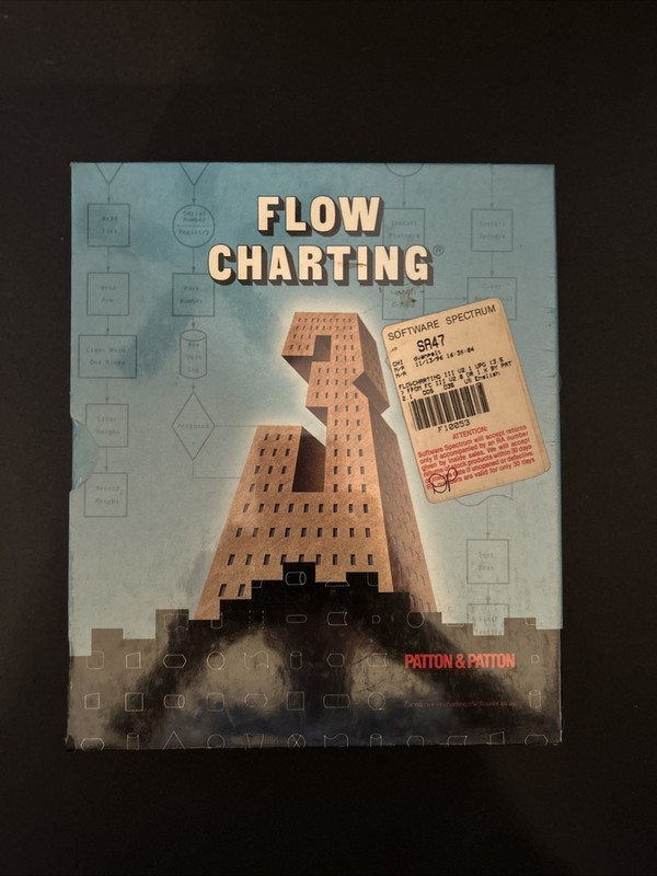 Vintage Flow Charting 3 (IBM PC DOS, 3.5″ Floppy Disk | Patton & Patton (SEALED)