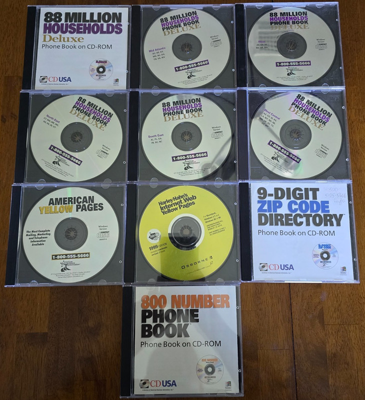 Lot of 10 Vintage Phone Book on CD-ROM’s 1990’s
