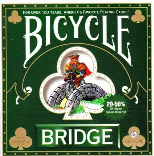 Bicycle Bridge 97 PC CD learn computer bidding card game! Duplicate Rubber types