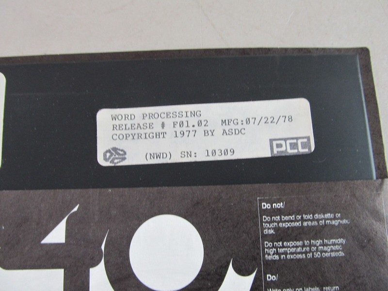 MITS Pertec PPC Word Processing F01.02 8 Inch Floppy 70s Altair Era Vintage gallery