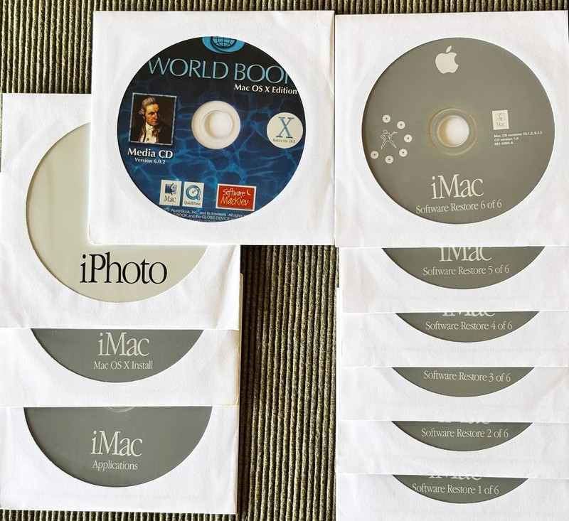 APPLE iMac OS X Install Disks ver. 10.1.2 + Applications+iMac Software Restore
