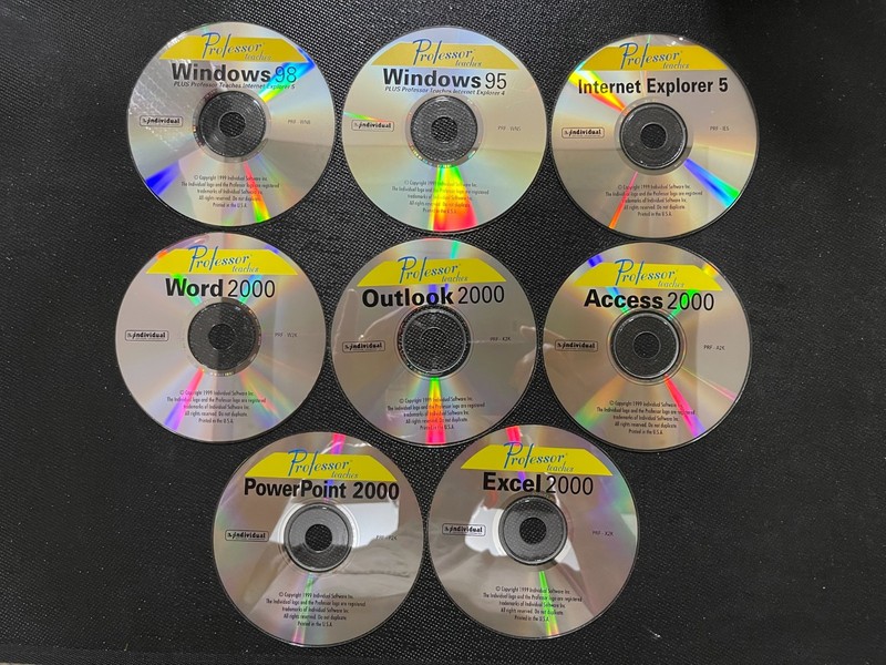 Vintage Professor Teaches Windows 95, 98, And Office 2000 – 8 CD Set
