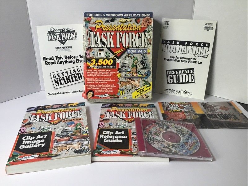 Presentation Taskforce Color Clip Art Images For DOS & Windows CD and Manual.
