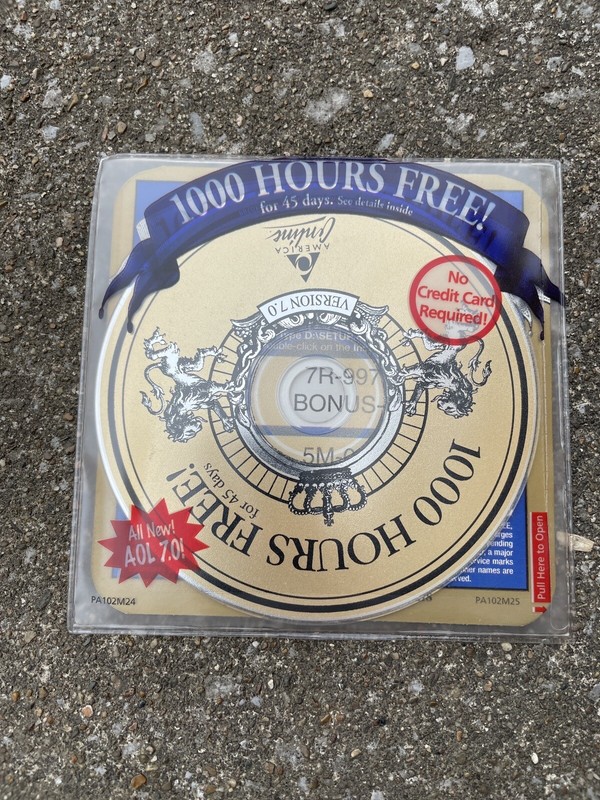 America Online AOL 7.0 1000 Hours for 45 Days Free Trial CD SEALED gallery