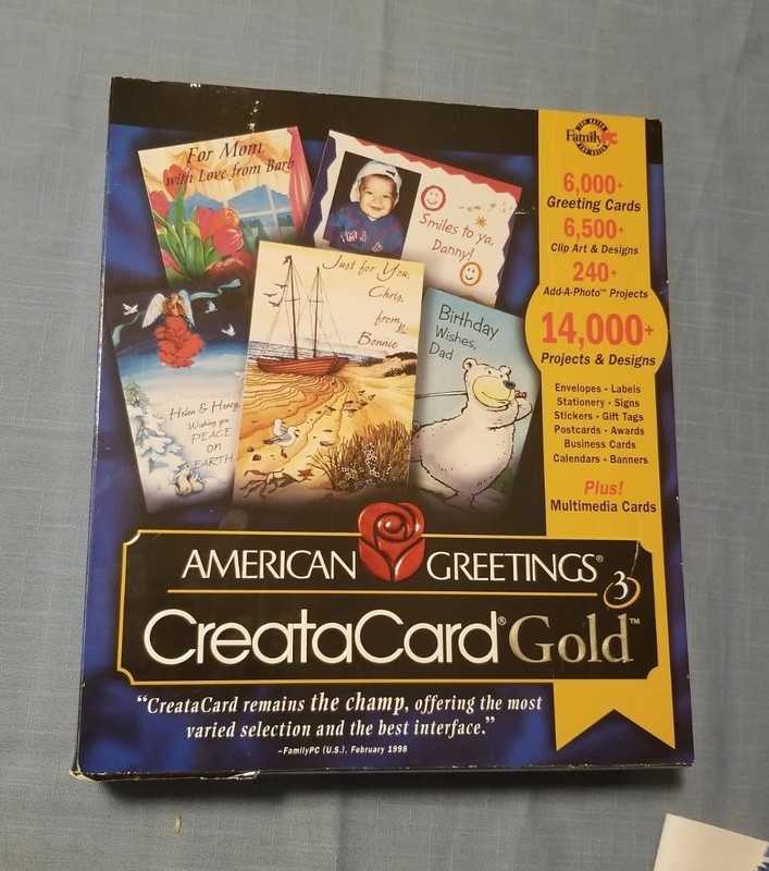 Very Rare American Greetings Creatacard Gold Version 3 CD-ROM Windows 95/98 Box gallery