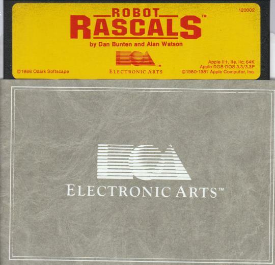Robot Rascals APPLE II FLOPPY board scavenger hunt strategy family action game