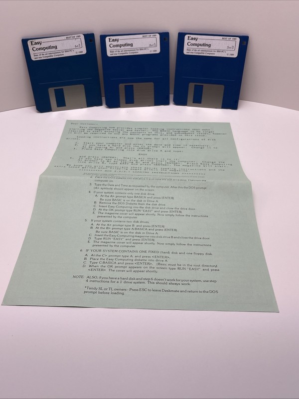 Easy computing Best Of 1989 - IBM Tandy DOS Software - 3.5” Disks Vol 4 No 1 gallery