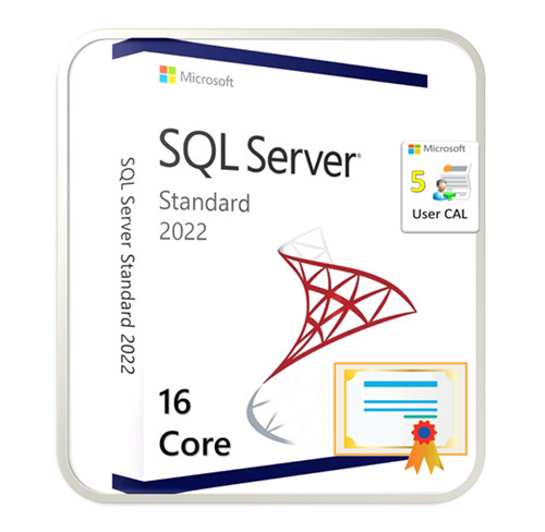 Microsoft SQL Server 2022 Standard Edition 16 Core License 5 CALs