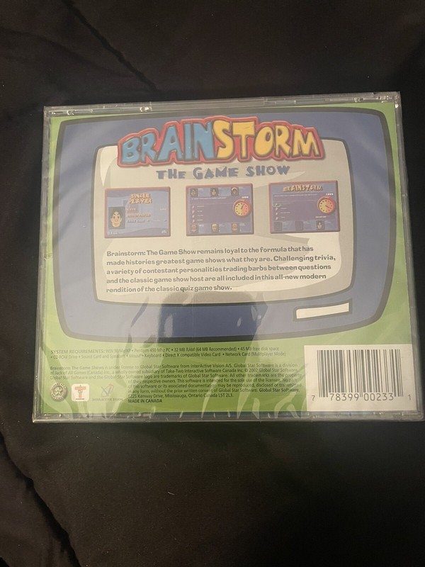 2003 Brainstorm The Gameshow SEALED CD Rom Windows 98/Me/XP PC CD Rom Game gallery
