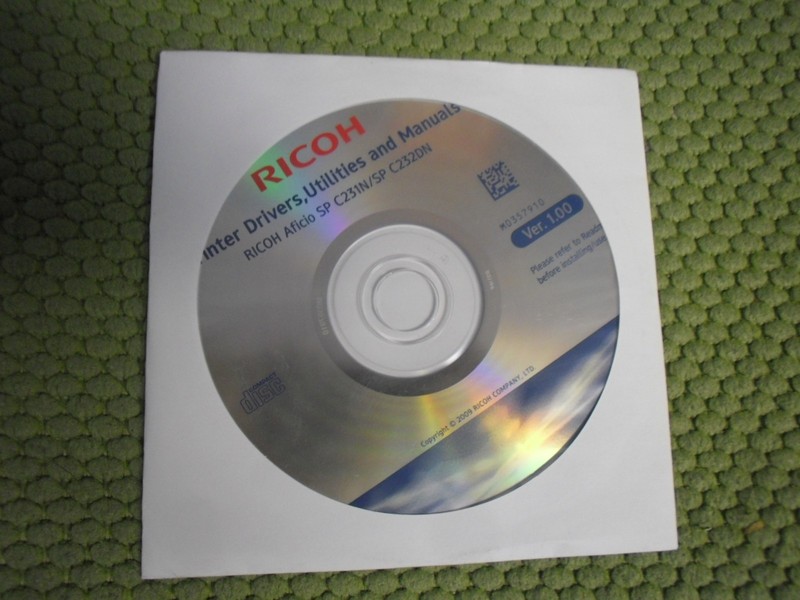 New ! Genuine Ricoh Aficio SP C231N SP c232DN CD Printer Drivers Utilities