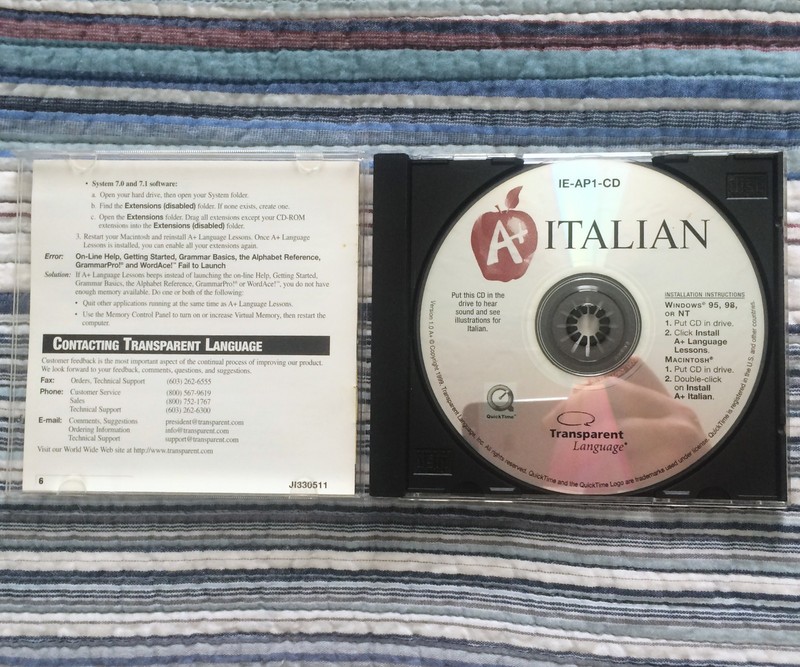 Transparent Language A+ Italian Lessons CD Macintosh & Windows PC Software gallery
