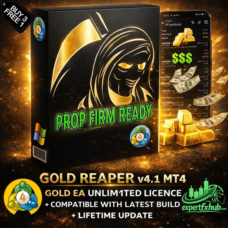 v4.1 Gold Reaper EA Metatrader MT4 MQL4 Gold Bot Trading Prop Firm Ready