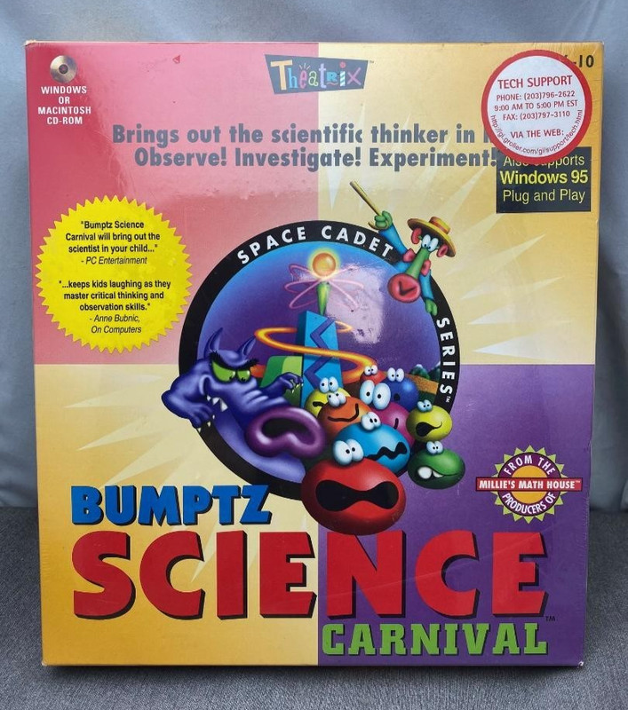 Vintage 1995 Theatrix Bumptz Science Carnival PC CD Brand New Sealed