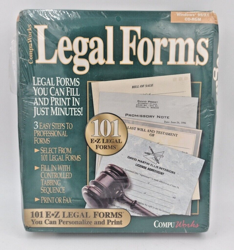 CompuWorks 101 EZ Personalized Legal Forms Windows 95/3/1 CD-ROM CR 1996
