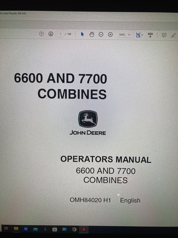 John Deere 6600/7700 Combine Operator’s Manual OMH84020 H1 on CD gallery