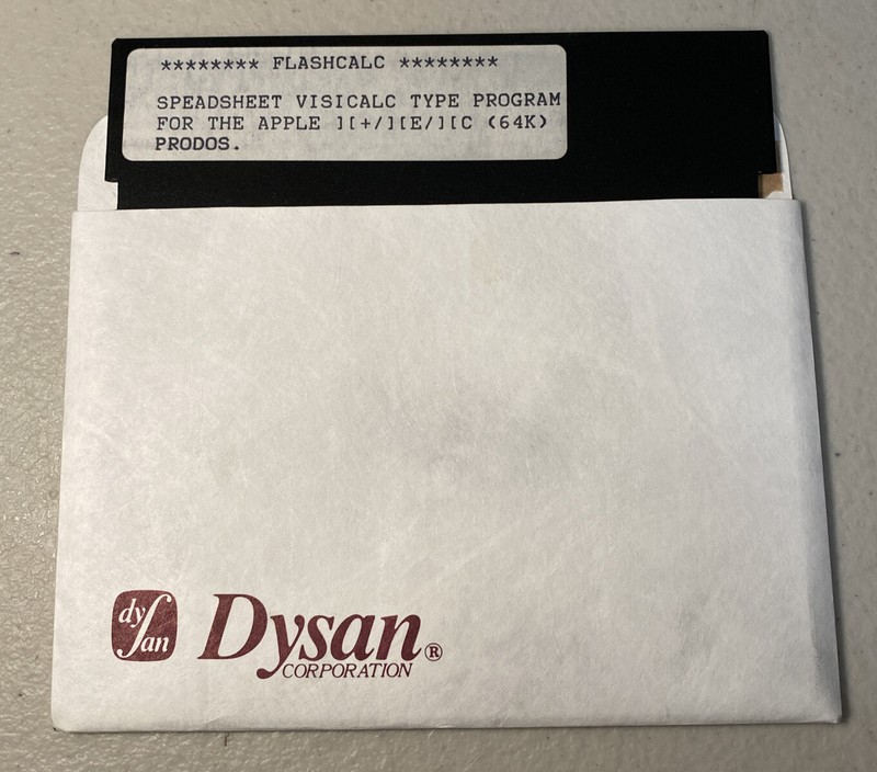 FlashCalc Spreadsheet Program For Apple IIe/IIc/II+ 64k ProDOS 5.25”