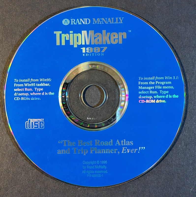 Rand McNally TripMaker 1997 PC CD-ROM Software Windows 95 gallery