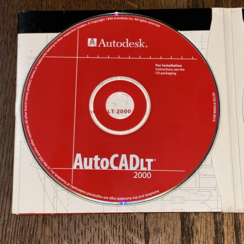 AutoCAD LT 2000 Autodesk Software CD Rom 2 Discs with Serial Number gallery