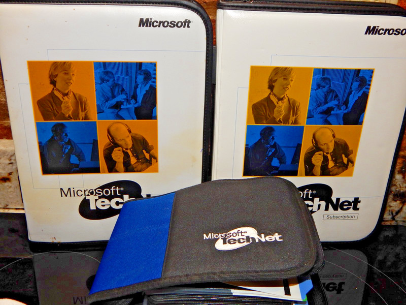 Vintage Microsoft TechNet Plus CD Subscription Binders with 117 Discs